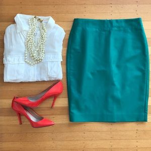 Kelly Green J.Crew Pencil Skirt (No. 2 Pencil)